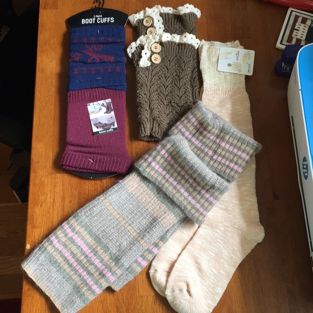 NWT boot cuffs and socks